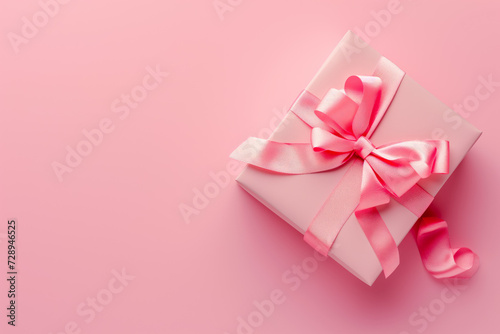 Elegant Pink Gift Box on Matching Background