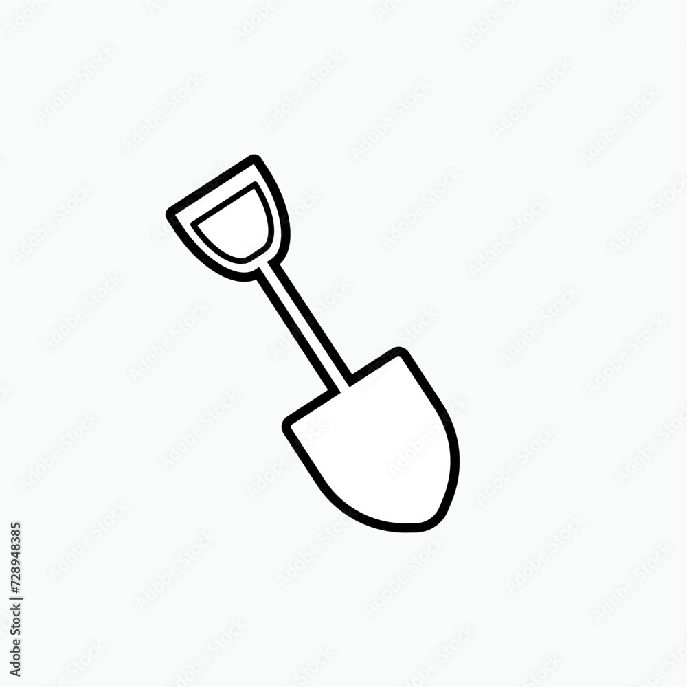 Shovel Icon. Gardening,Trowel. Dig Tool Symbol - Vector.