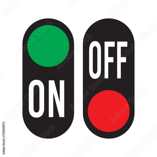 On and Off switch icon set. Toggle switch icon for mobile concept and web design isolated in white background. On and Off symbol vector illustration eps10.