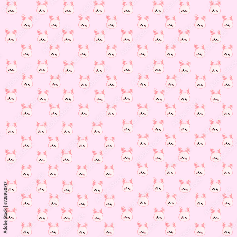 Pattern with rabbit background 
