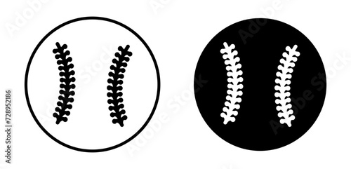 Baseball Stitches Vector Line Icon Illustration. photo