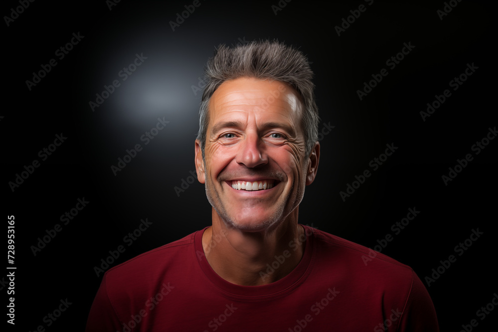 portrait of a mature man with black background