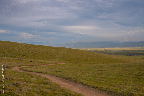 Vivid Sunset, Grassy Hills, Rolling Hills, Antelope Valley, California