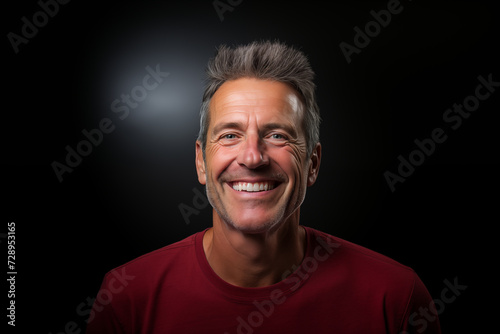 portrait of a mature man with black background