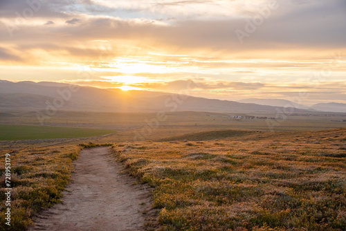 Vivid Sunset, Grassy Hills, Rolling Hills, Antelope Valley, California © Jesse
