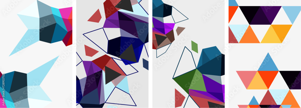 Triangle geometric abstract backgrounds. Vector illustration For Wallpaper, Banner, Background, Card, Book Illustration, landing page
