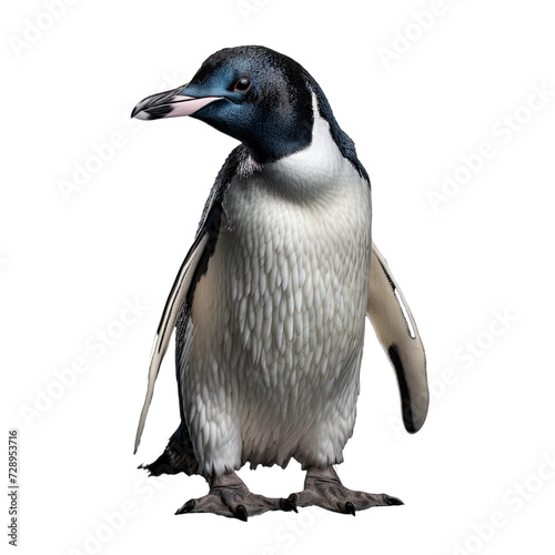 Feathered Frost A Glimpse into the White-flippered Penguin Elegance Isolated on Transparent Background