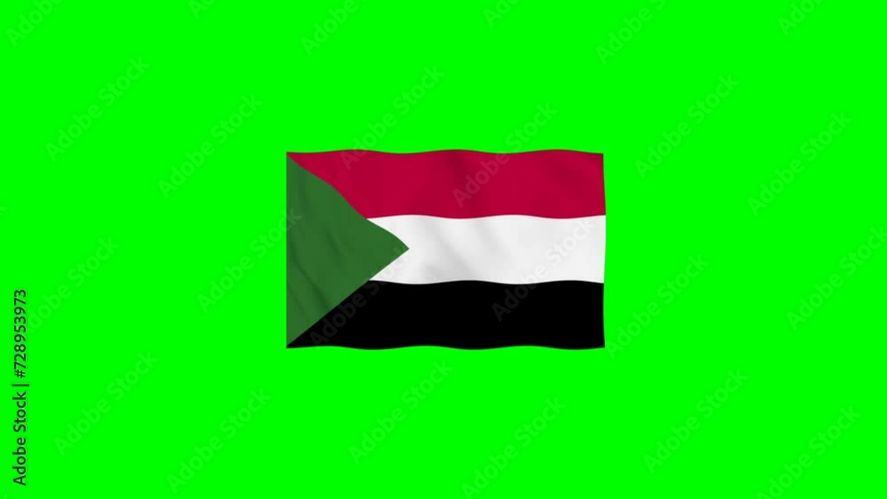 Sudan Vector Waving Flag Motion loop 4K Resolution with Green Screen Sudan Vector Waving Flag Motion loop 4K Resolution with Green Screen