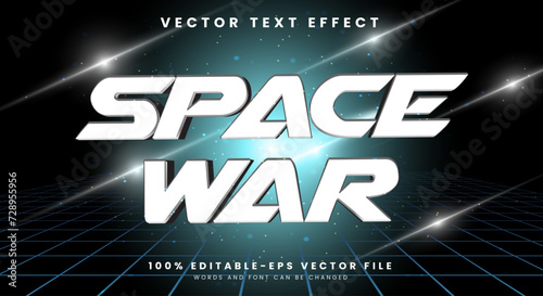 Space War 3D Editable Text Effect Template with Shining space theme