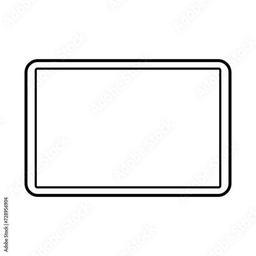 Simple outline of a digital tablet with blank screen in vector