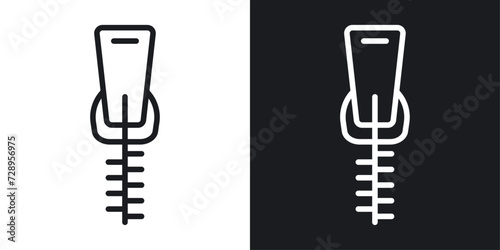 Zipper Tool Icon Designed in a Line Style on White Background.