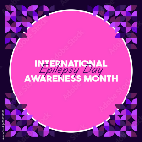 International Epilepsy Day illustration with Geometry design. Raising awareness about epilepsy and the urgent need for improved treatment, and better care. Epilepsy Day background in purplish colors