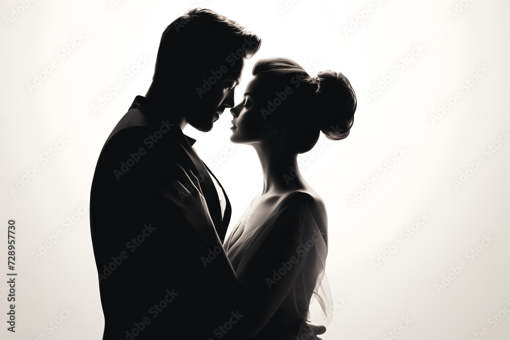 silhouette of a couple