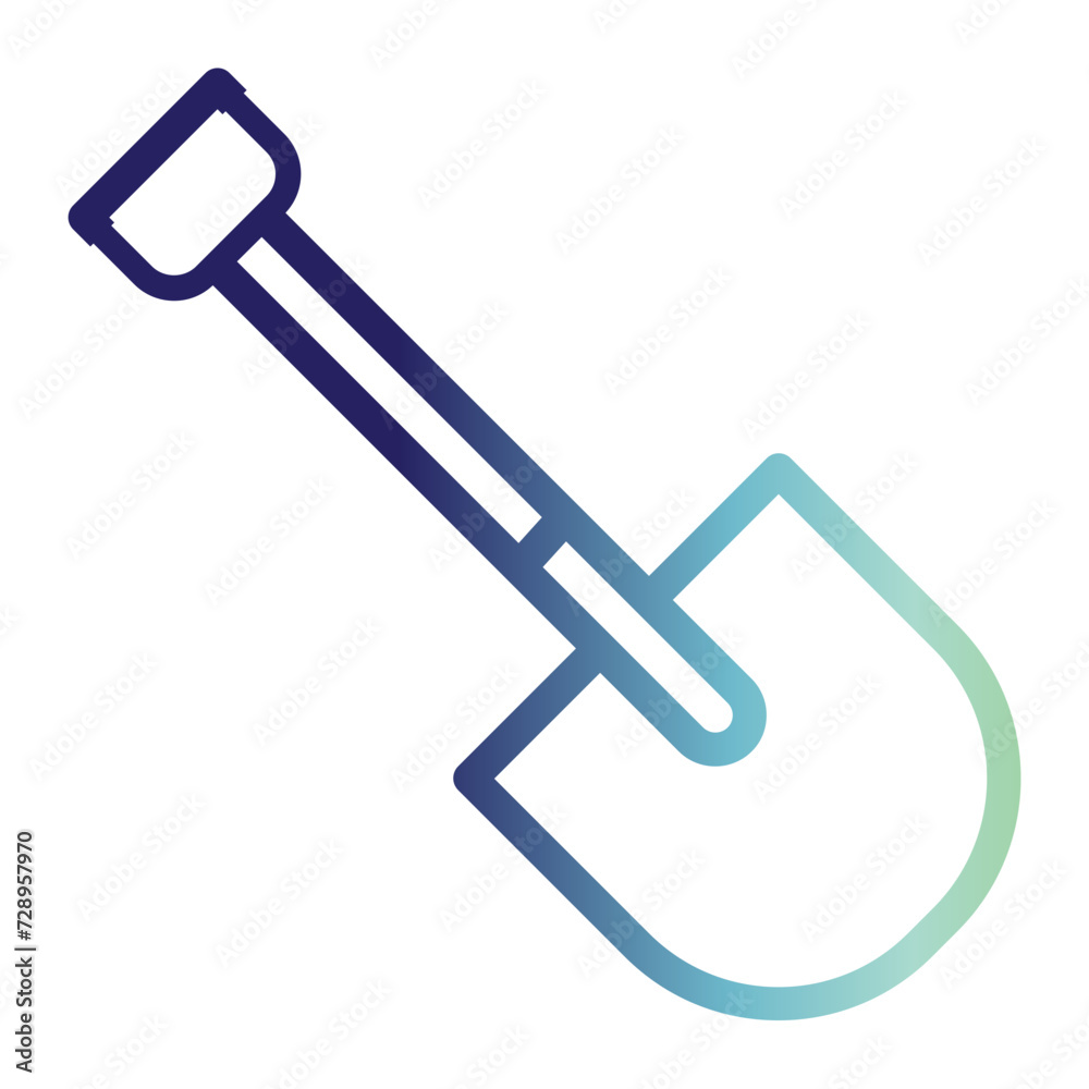 Construction work icon on line gradient style. Shovel line Icon Construction work icon on line gradient style. Shovel line Icon