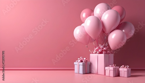 gift box with balloons birthday cake with balloons gift card