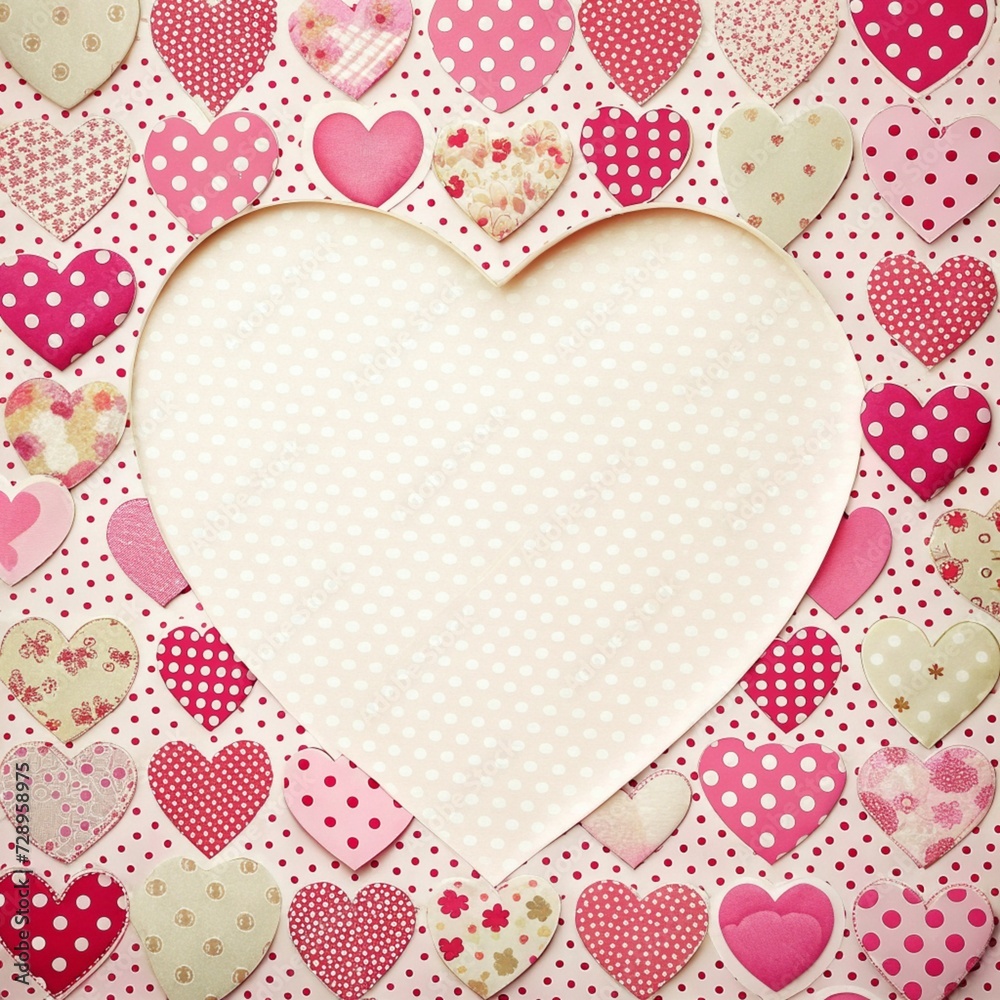 cute love heart frame backdrop for wrapping paper