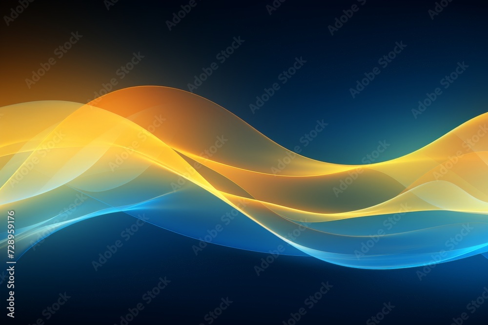 abstract futuristic background with yellow blue glowing neon lines . Data transfer concept..AI Generative abstract futuristic background with yellow blue glowing neon lines . Data transfer concept..AI Generative