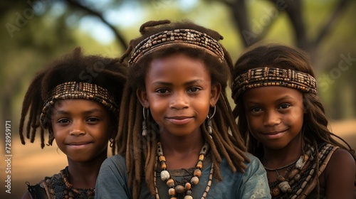 children smiling in national dress