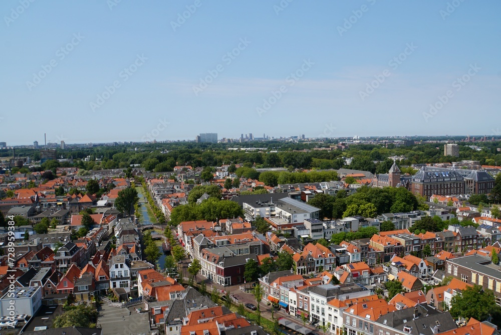 panorama view from Nieuwe Kerk  - Delft, Holland