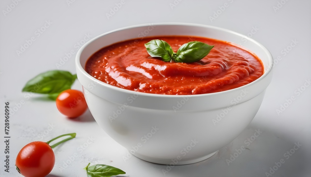 tomato soup with basil leaves tomato soup with basil leaves