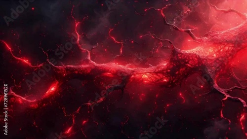 Red vein neural links animation photo