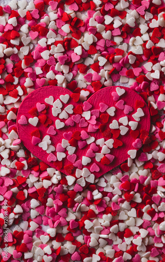 A big pink heart with small hearts A big pink heart with small hearts