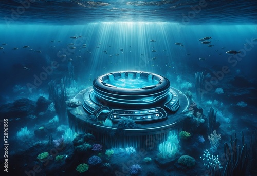 a luxurious jacuzzi submerged underwater photo