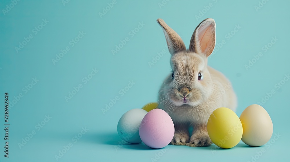 Easter Bunny With Easter Eggs, Generative AI