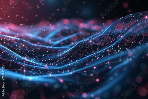 Abstract visualization of digital data flow Symbolizing the vast capabilities of networking Technological advancements And the endless possibilities of digital storage