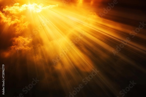 Glowing sun rays against a black background Creating a dramatic and powerful visual effect Perfect for themes of energy Enlightenment Or divine inspiration