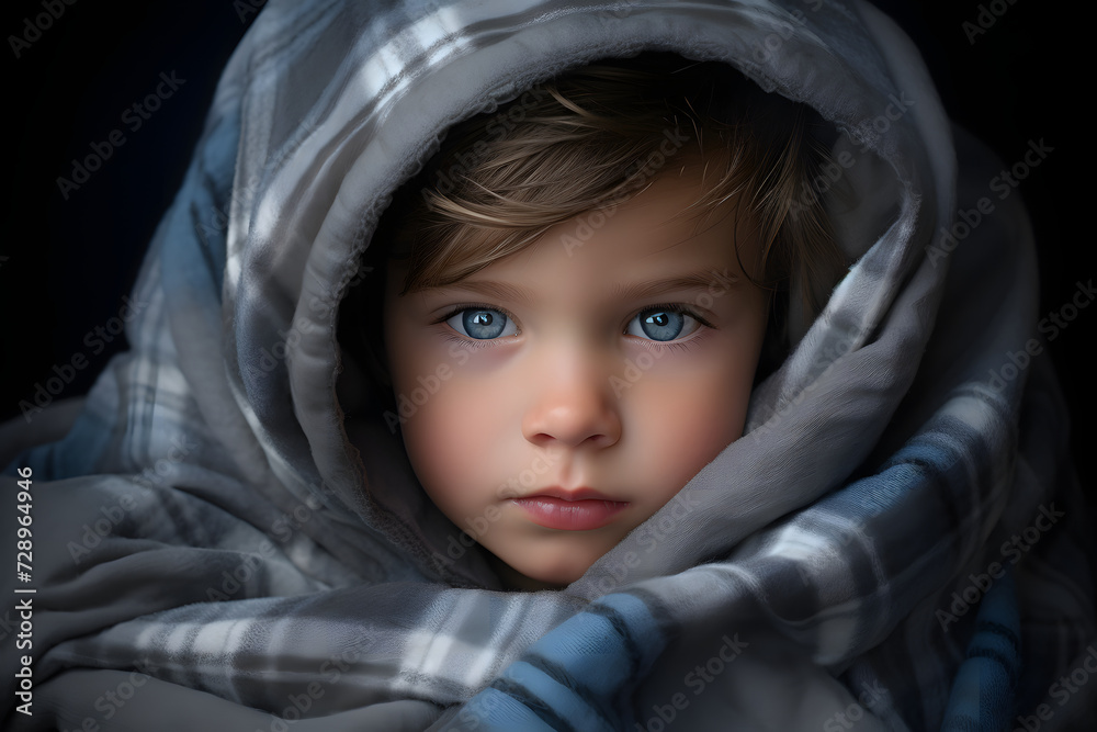 portrait of a little girl wrapped up in warm clothes. seasonal clothing portrait of a little girl wrapped up in warm clothes. seasonal clothing