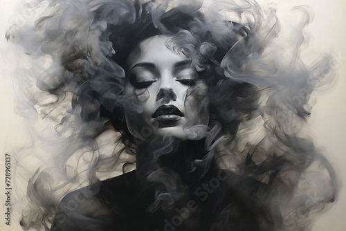 portrait of a person with a smoke