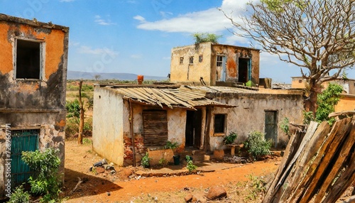 old house in the village of island,Old buildings,Dilapidated buildings tell stories of the past, reflecting both the passage of time and neglect. They can evoke a sense of nostalgia or serve as a rem