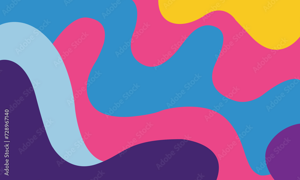 Abstract background design, wave and fluid style, bright colors - Vector