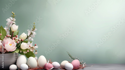 Easter Elegance Unveiled: Generous Copy Space Banner Amid Serene Background