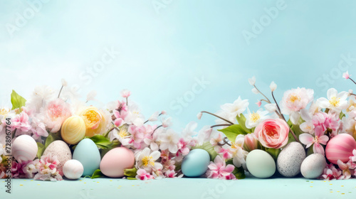 Easter Elegance Showcase: Spacious Copy Space Banner Surrounded by Subtle Tones