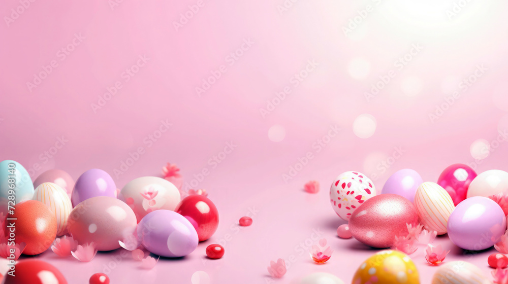 Easter Joy: Vibrant Pastel Background with Copy Space