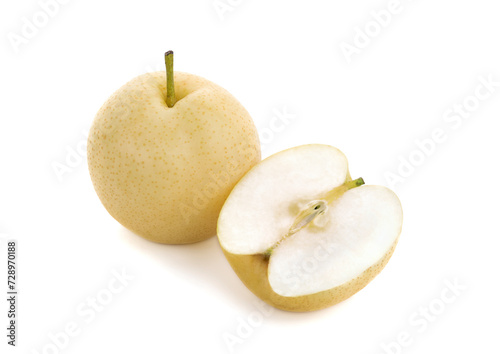Fresh pear fruit isolated on the white background