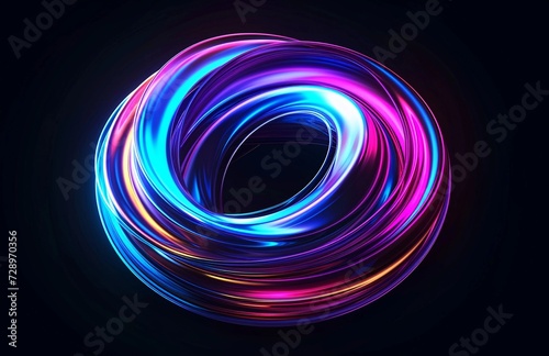 holographic 3D circle shape, abstract background