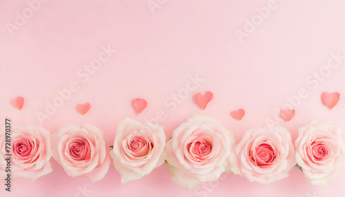 Abstract background for valentine's love with roses pattern and roses petals photo