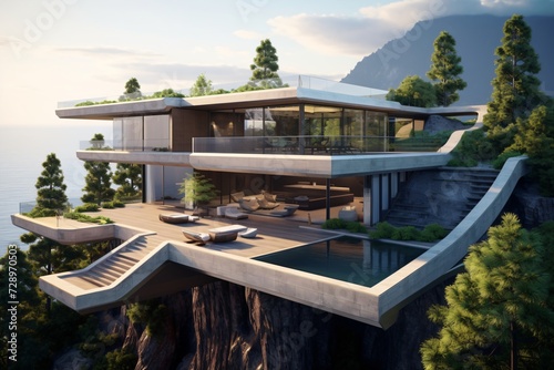 A cliff-side luxurious villa and resort