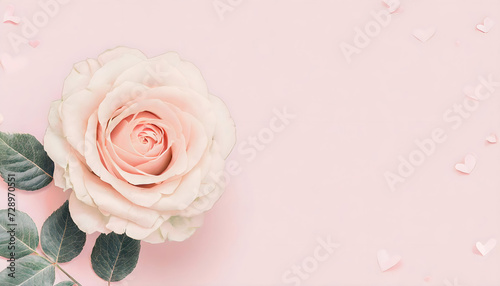 Abstract background for valentine's love with roses pattern and roses petals photo