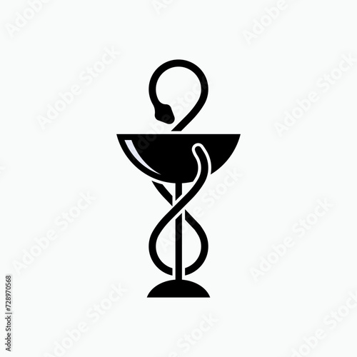 Pharmacy Icon with Caduceus. Doctor, Medical. Pharmacist, Drugstore Symbol.