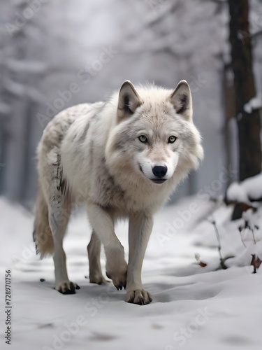 white wolf in snow © TheHabits