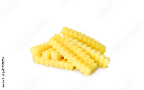 Cheese slices, isolated on white background