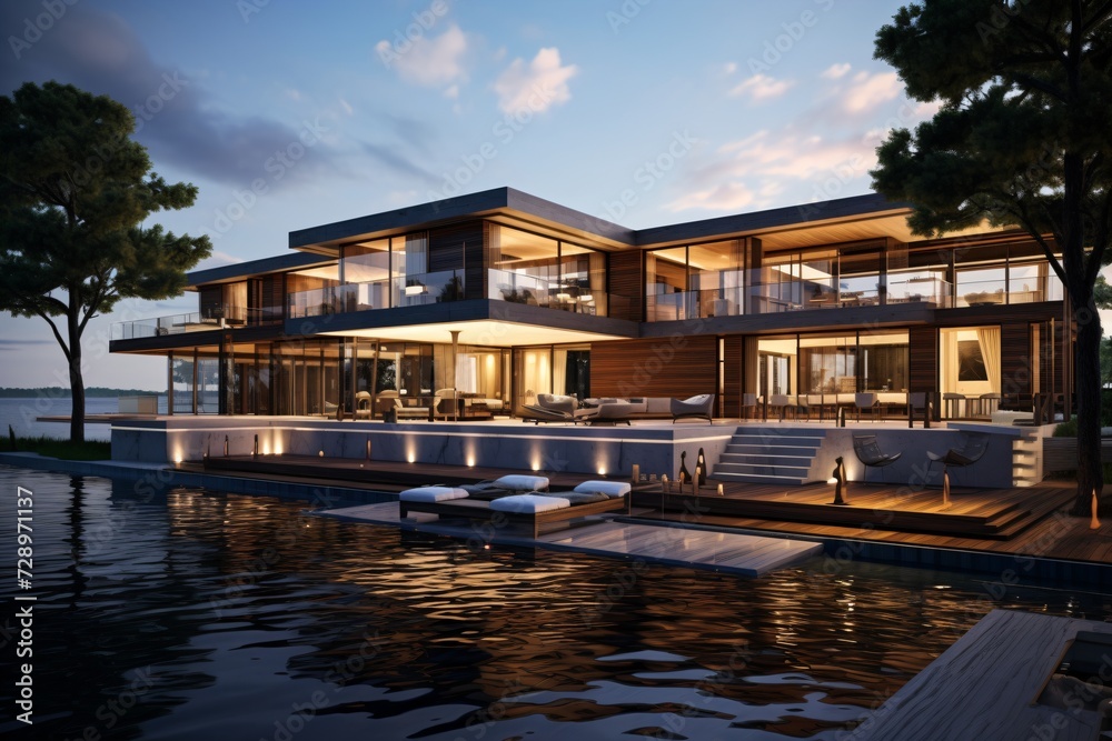 Illustration of a luxurious villa Illustration of a luxurious villa