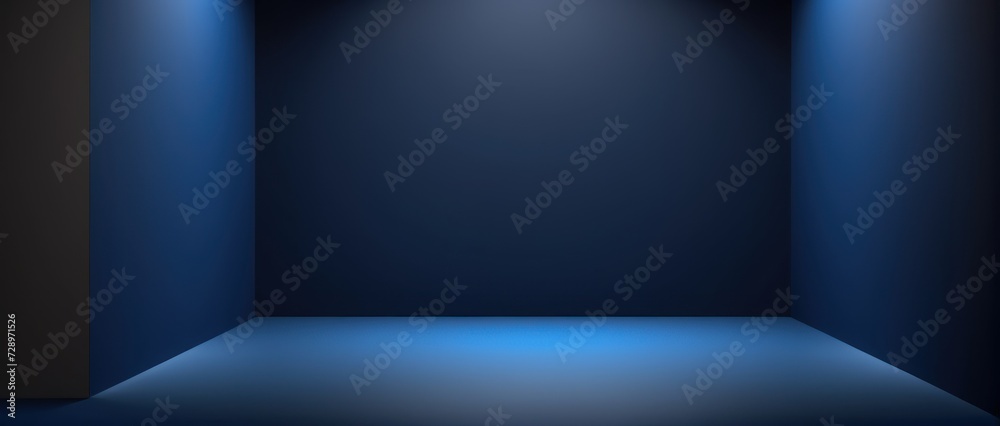 Blue wall background. Minimalist design. Realistic shadow