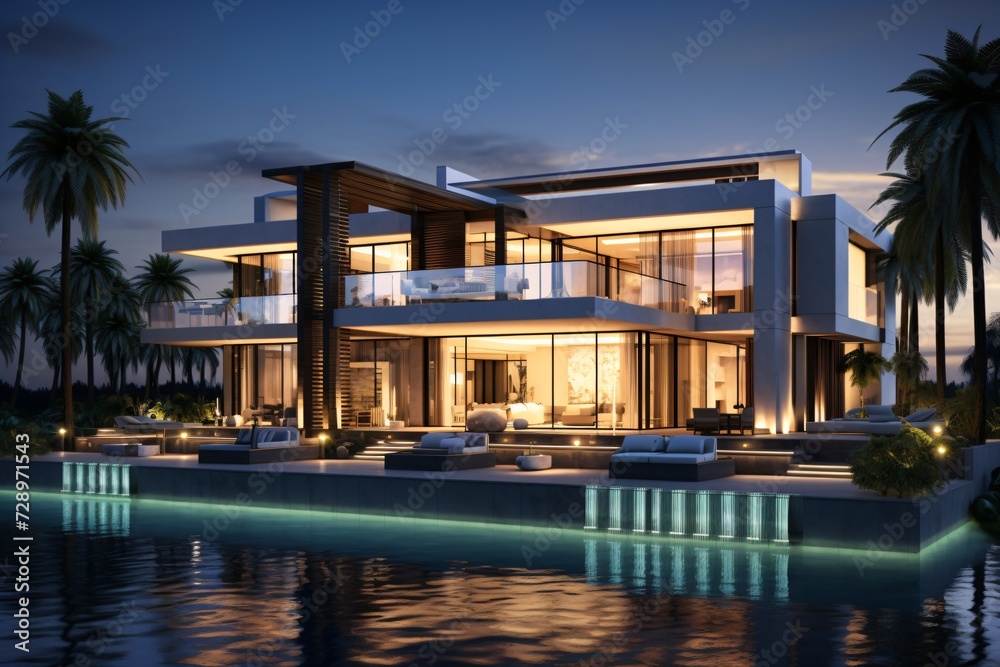 Illustration of a luxurious villa Illustration of a luxurious villa