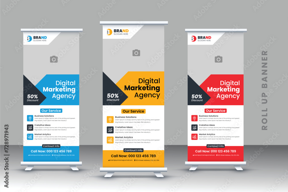 Corporate Digital Marketing Rollup Banner Design Template