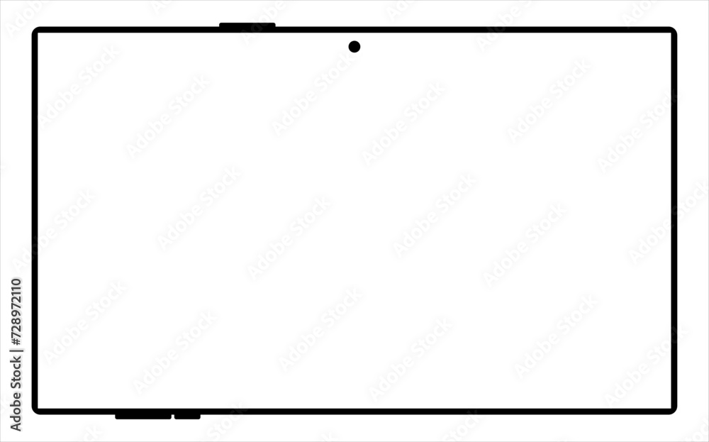 Obraz premium Blank screen tablet frame, Layout of a universal set of devices. UI, tablet mockup for UX for infographics or presentations.